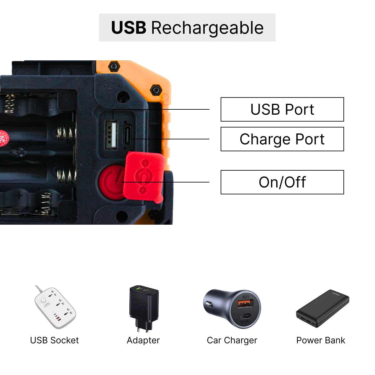 Rechargeable Cob Led Work Light Lamp with 3 Lights Modes