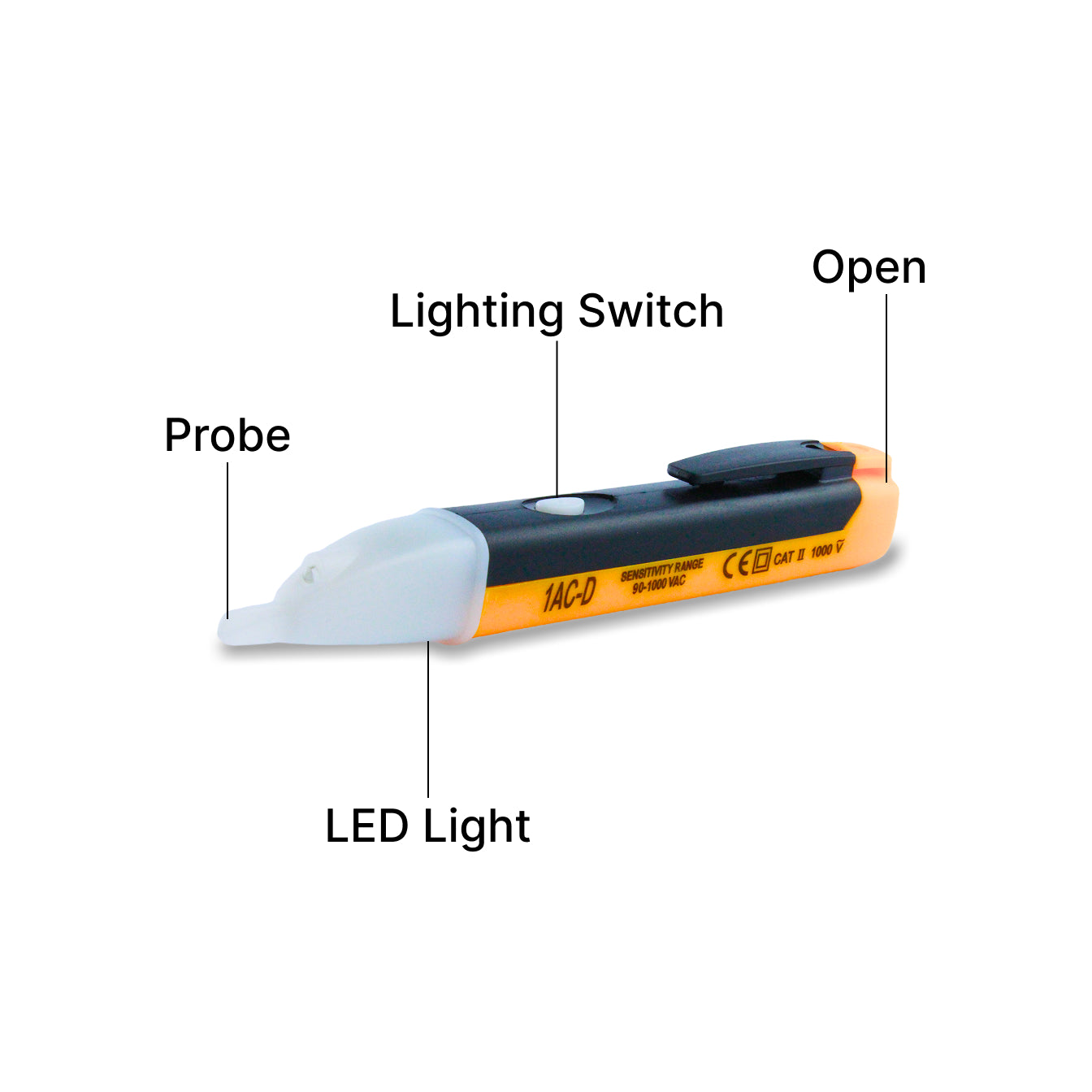 LED Light Test Pen - 90-1000V AC Voltage Tester with Light Alarm