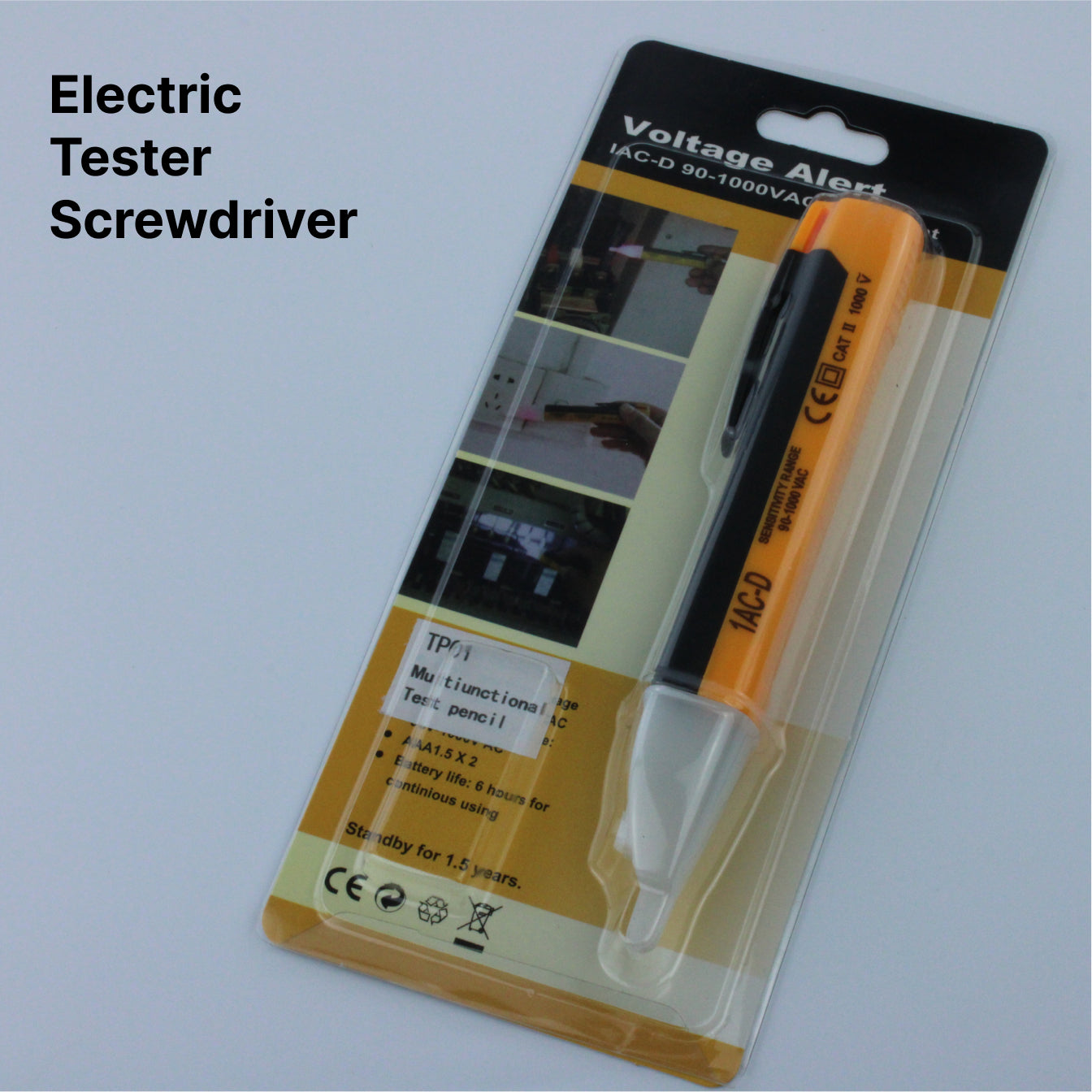 LED Light Test Pen - 90-1000V AC Voltage Tester with Light Alarm