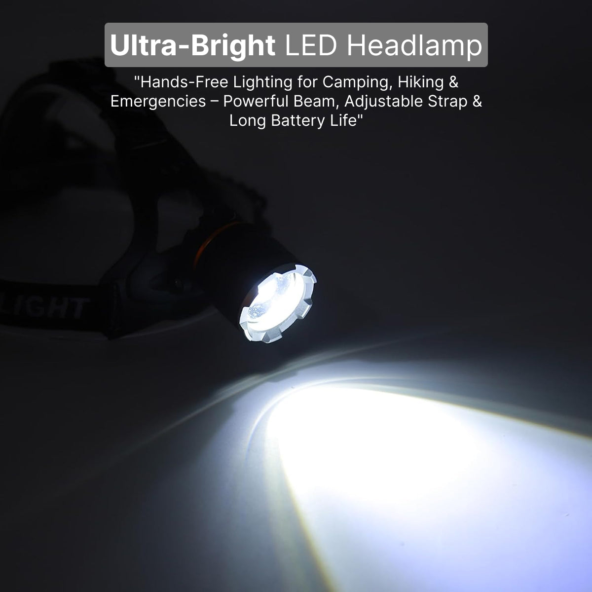 Rechargeable IP65 Waterproof LED Headlamp with P50 Strong Headlight
