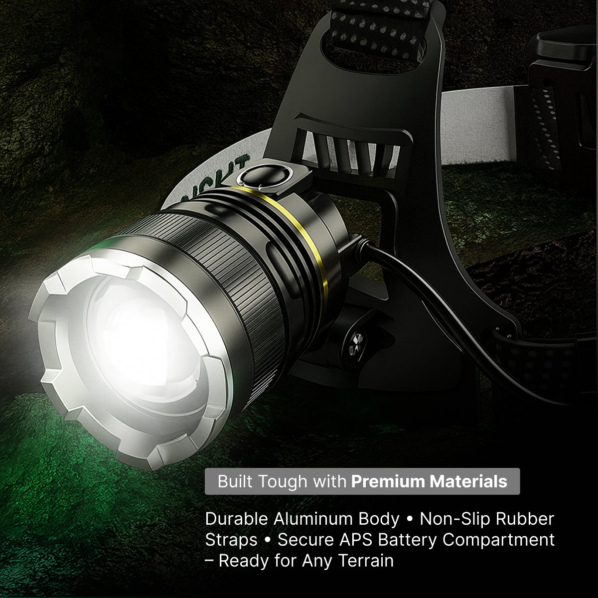 Rechargeable IP65 Waterproof LED Headlamp with P50 Strong Headlight