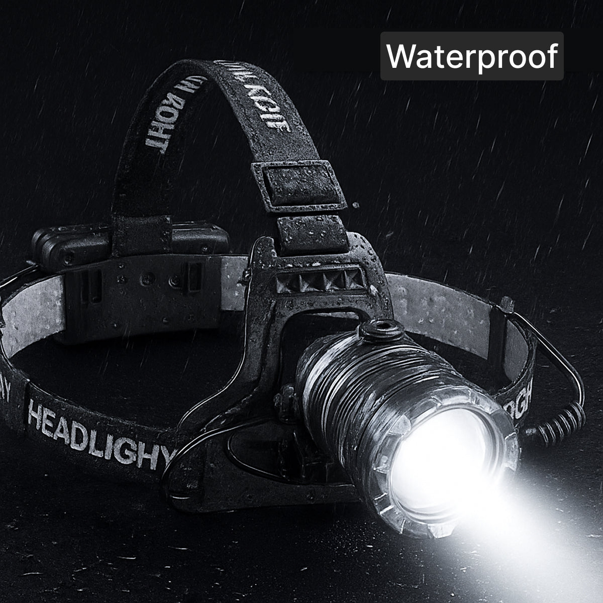 Rechargeable IP65 Waterproof LED Headlamp with P50 Strong Headlight