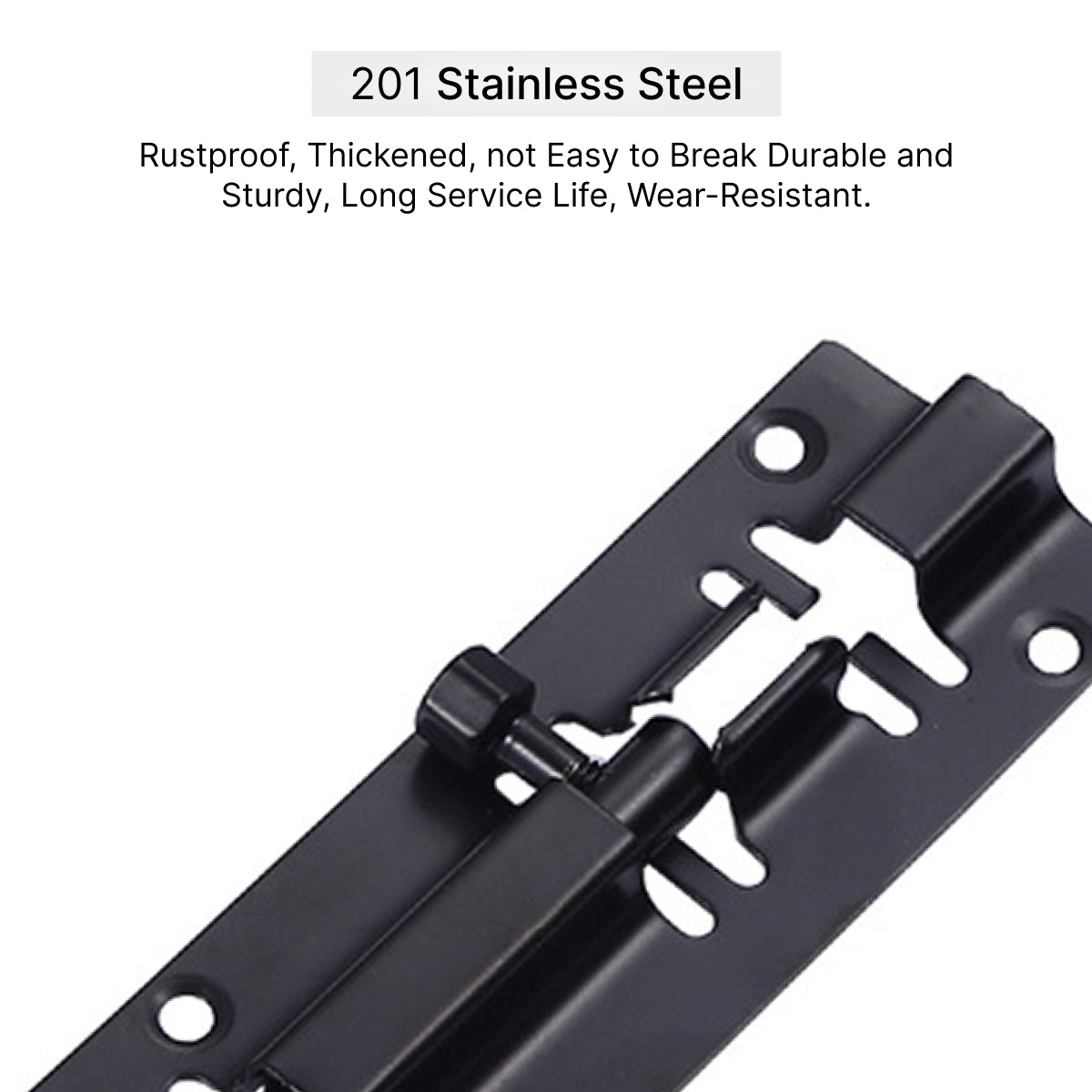 Door Bolts Black Stylish Security Multiple packs in 3-Inch & 4-Inch