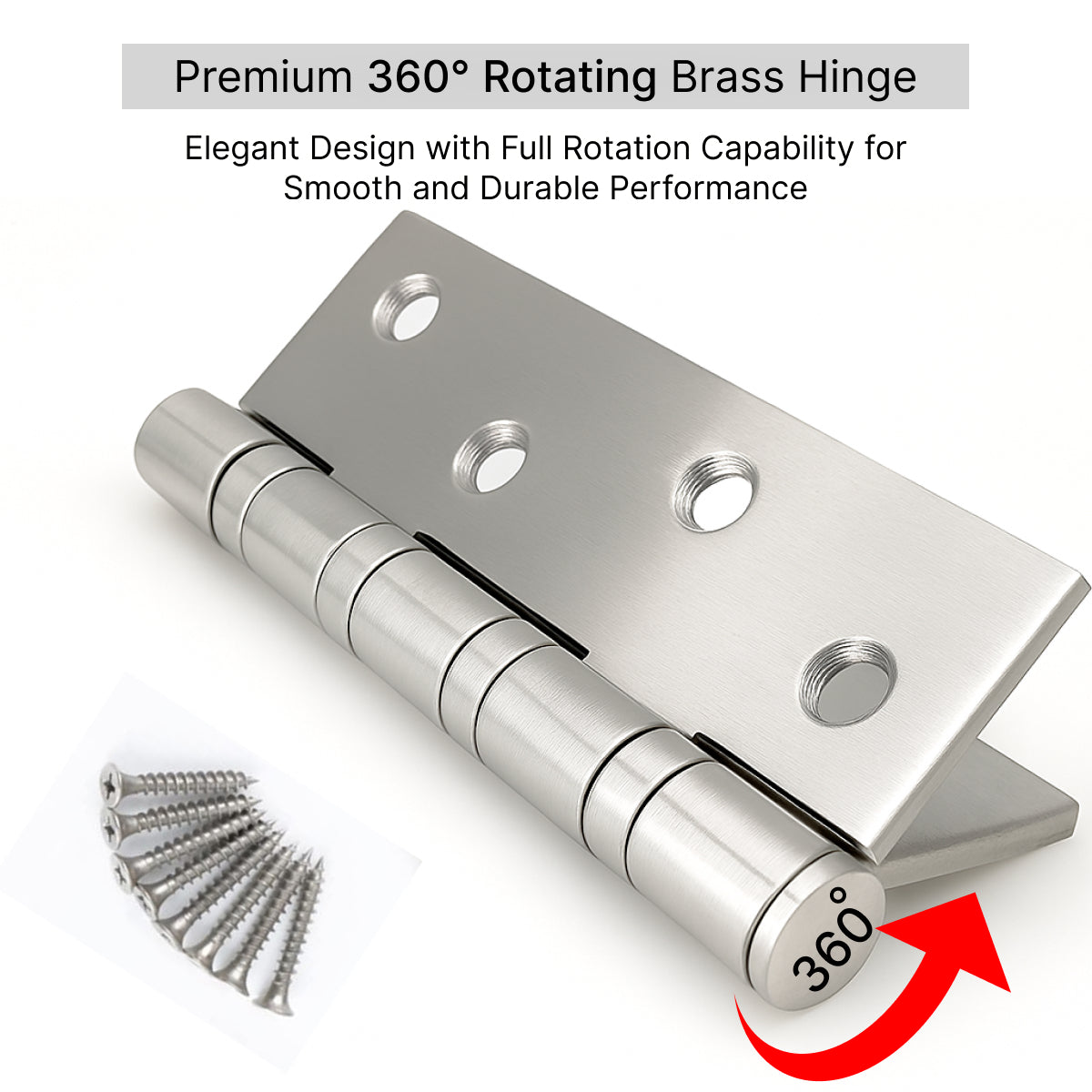 DOMIRA 4 inch (100mm) Polished Chrome Ball Bearing Hinges for Wooden Doors (2 Pairs)