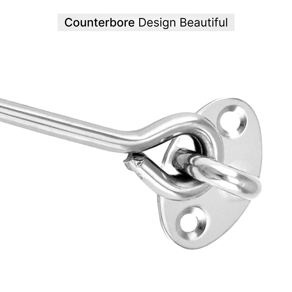 Hook & Eye Latch - Heavy Duty Stainless Steel Door Lock | 3, 4, 6, 8 Inch