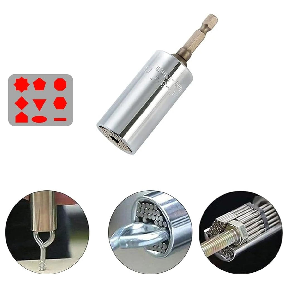 Universal Socket Wrench 7–19mm – Magic Grip Multifunction Drill Adapter