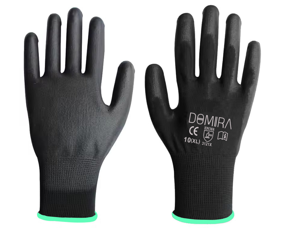 Anti-Static Work Safety Gloves with PU Coating Durable & Flexible Pack of 6