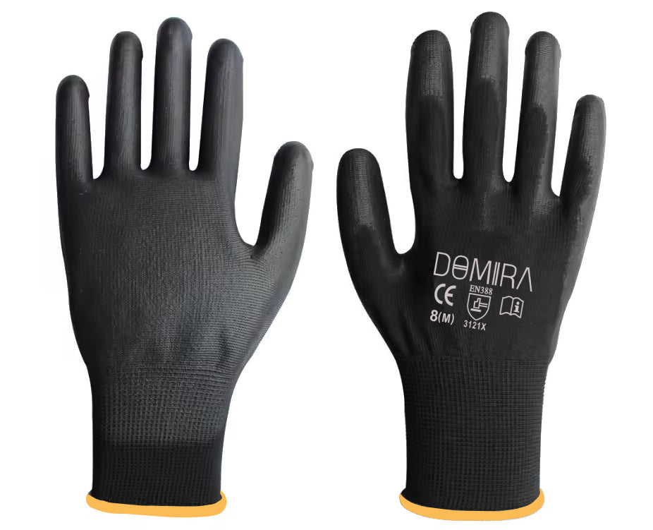 Anti-Static Work Safety Gloves with PU Coating Durable & Flexible Pack of 6