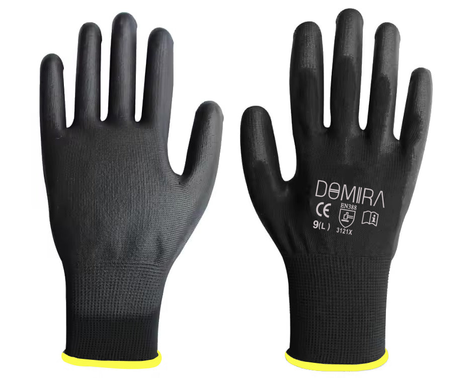 Anti-Static Work Safety Gloves with PU Coating Durable & Flexible Pack of 6