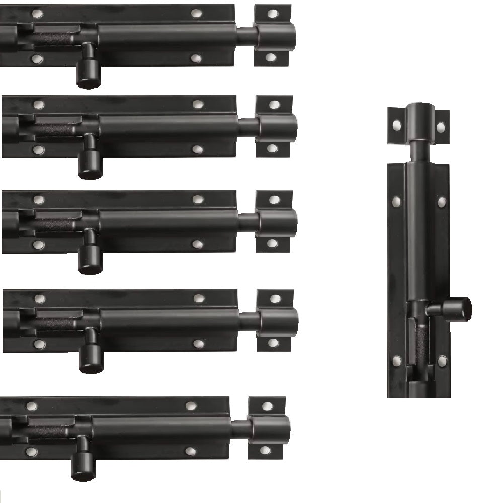 Door Bolts Black Stylish Security in 3-Inch & 4-In Multiple packs