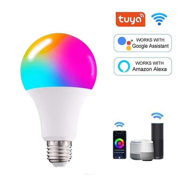 Smart LED Light 10W E27 - Alexa & Google Home Compatible RGB WiFi Bulb with Tuya Control, Color Changing & Dimmable (220V)