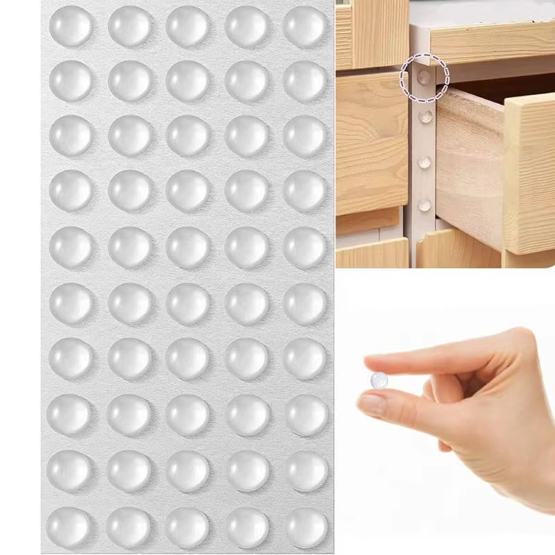 Strong Self-Adhesive Clear Door Stopper with Dots – Extra Grip and Protection