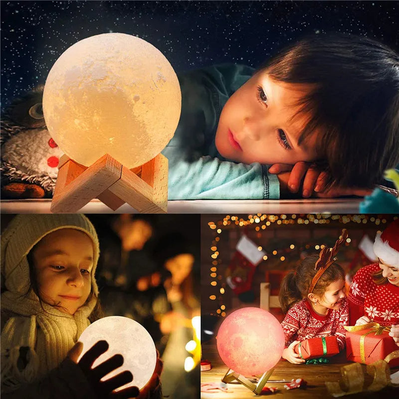DOMIRA Moon Lamp | 16 Colors RGB | Rechargeable Touch & Remote Control