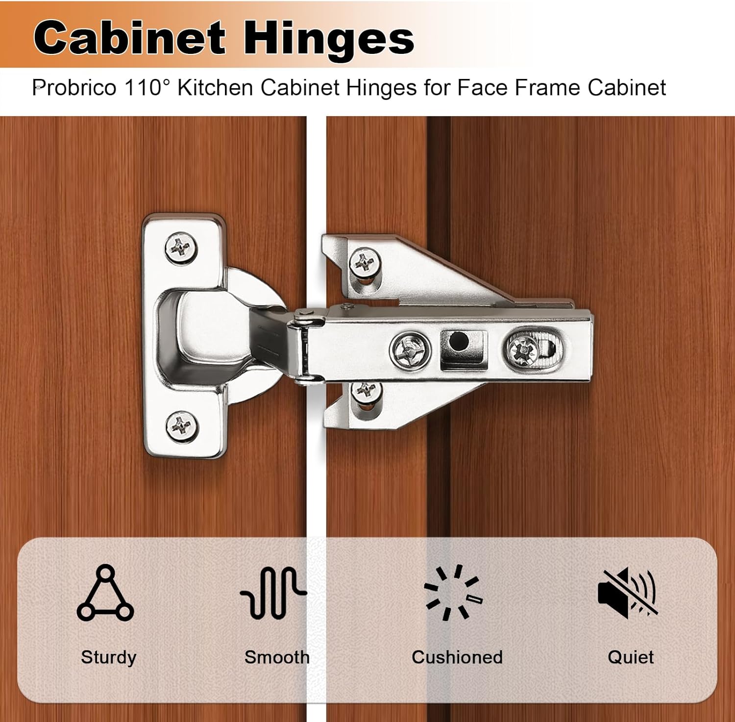 Premium 4-Inch L x 2.55-Inch W Cabinet Hinges for Durable and Smooth Door Operation