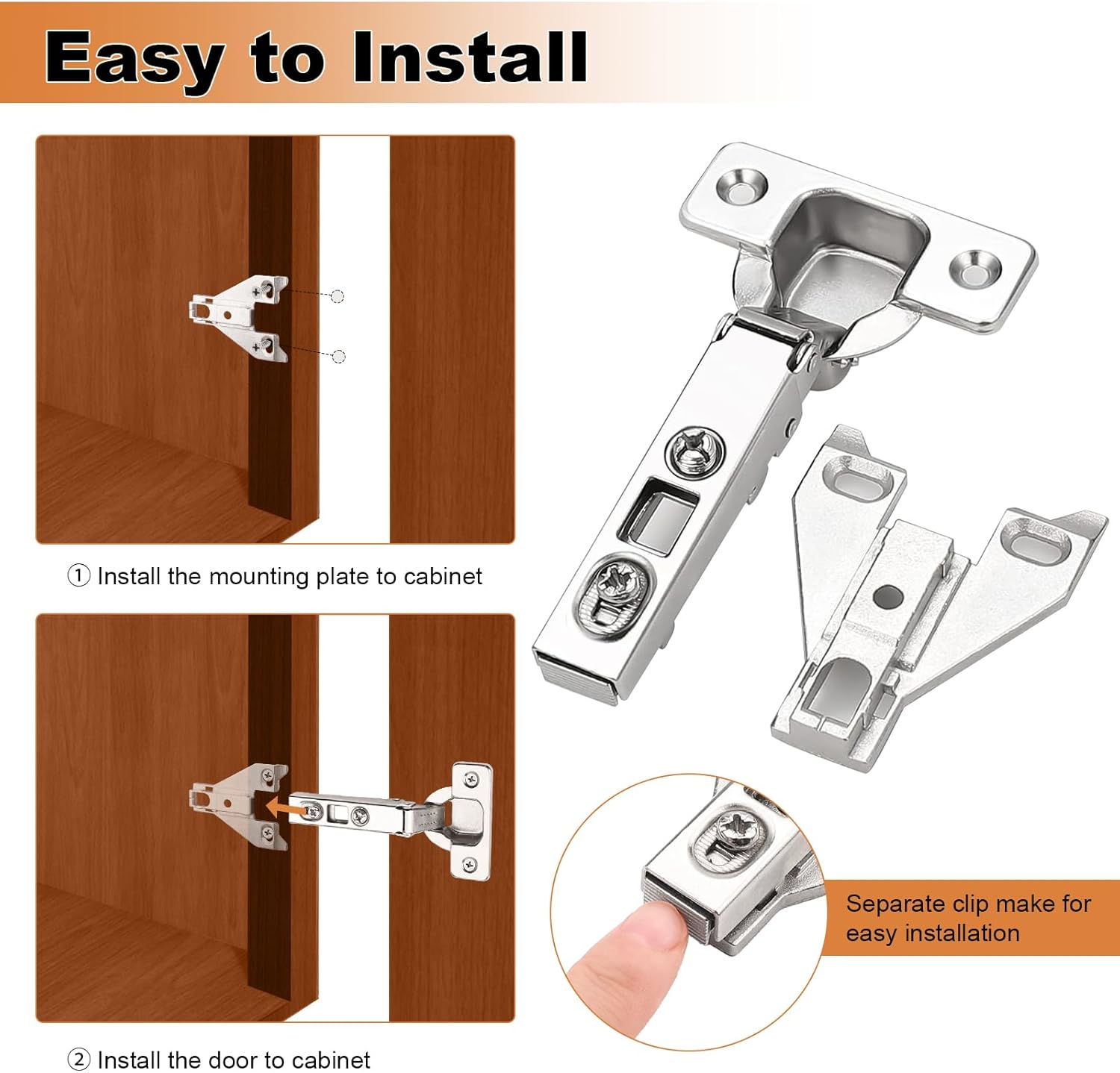 Premium 4-Inch L x 2.55-Inch W Cabinet Hinges for Durable and Smooth Door Operation