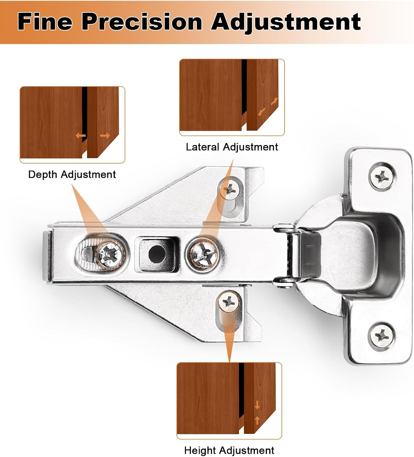 Premium 4-Inch L x 2.55-Inch W Cabinet Hinges for Durable and Smooth Door Operation