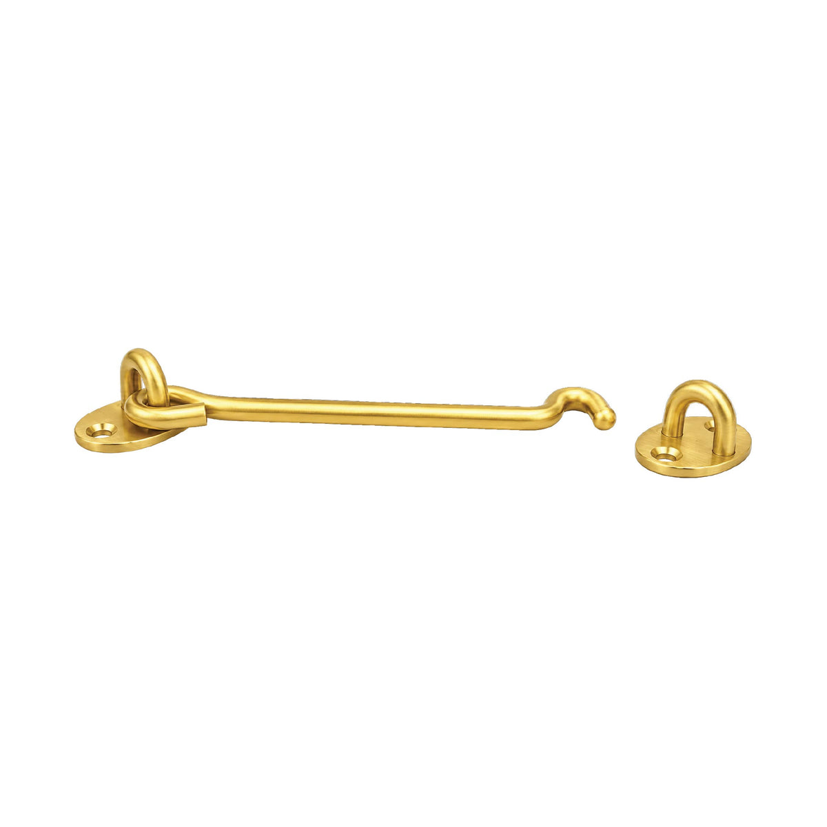 DOMIRA gold hook and eye lock
side view showing the thick and
sturdy construction