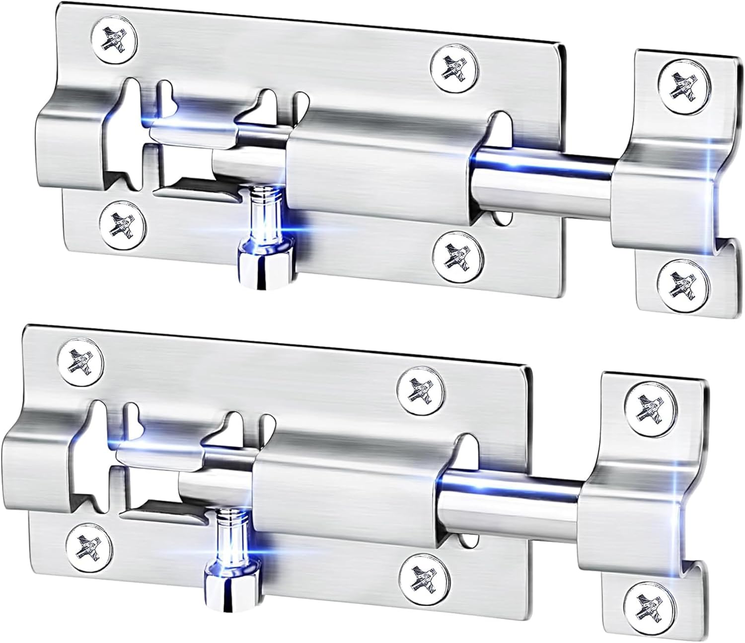 Door Bolts Chrome Stylish Security Multiple packs 3-Inch & 4-Inch