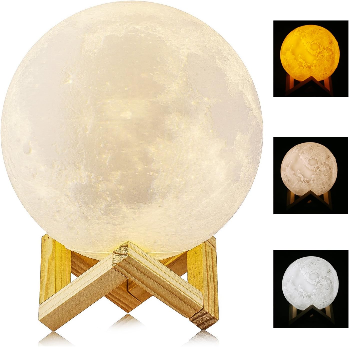 DOMIRA Moon Lamp | 16 Colors RGB | Rechargeable Touch & Remote Control