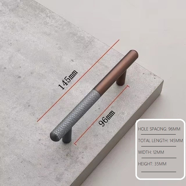 Two Tone Versatile Wardrobe Handles in Copper and Silver Finish Choices