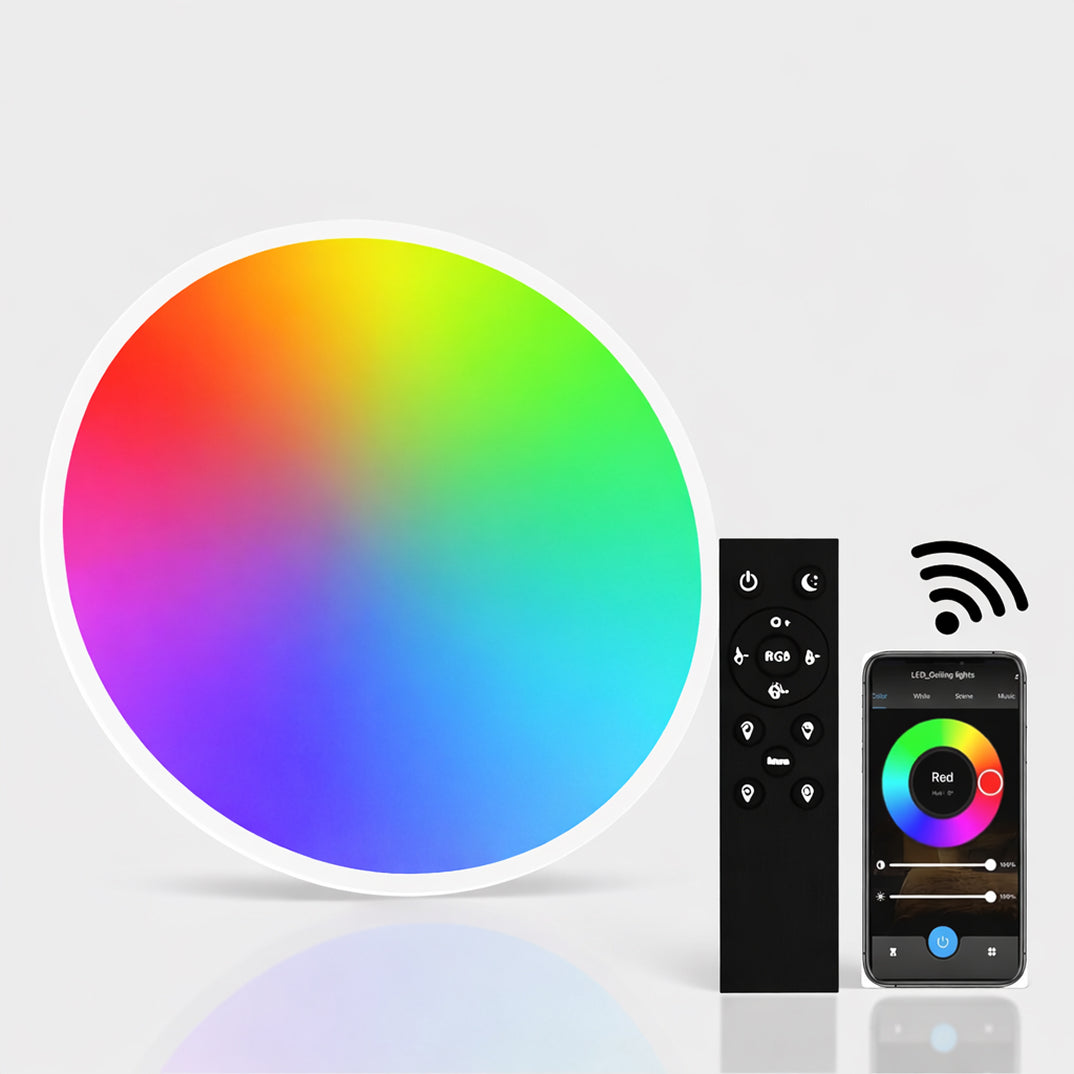 Smart Round LED Ceiling Light 22W – Modern Minimalist White Design (With / Without Remote)