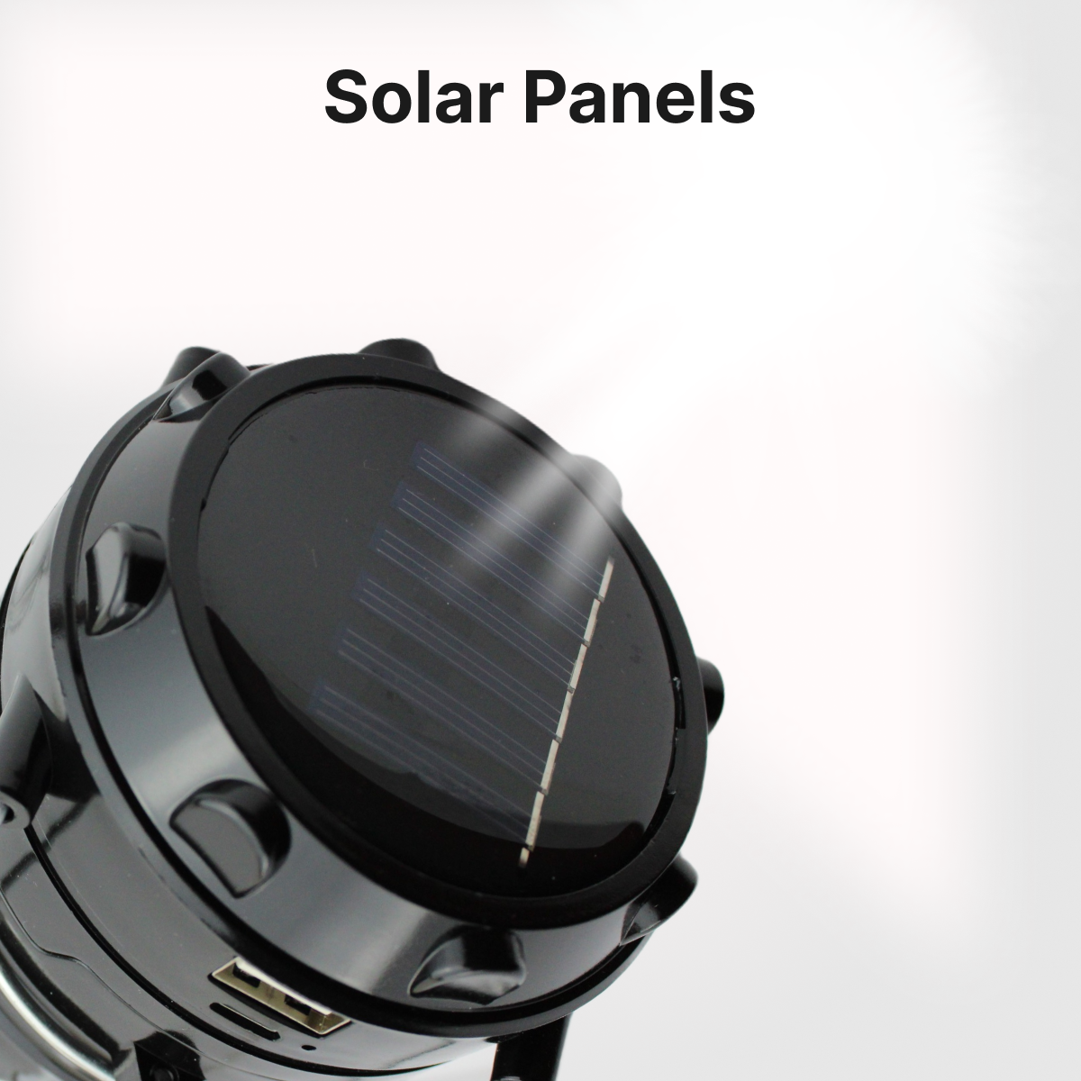 Black Collapsible Solar LED Camping Lantern – Super Bright & Portable