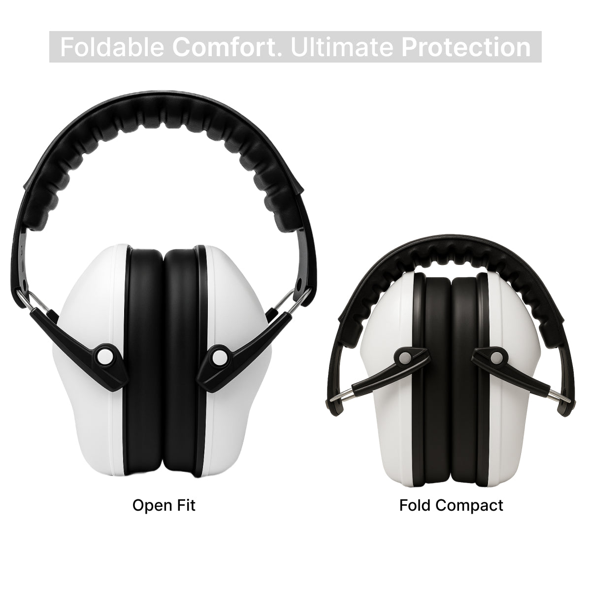 Kids Noise-Cancelling Earmuffs – Adjustable, Comfortable & Soundproof-White