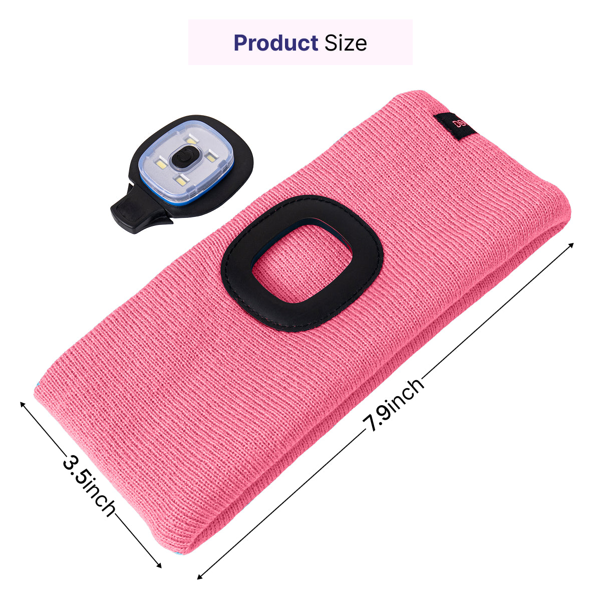 USB Rechargeable LED Head Torch – Super Bright Pink Headlamp