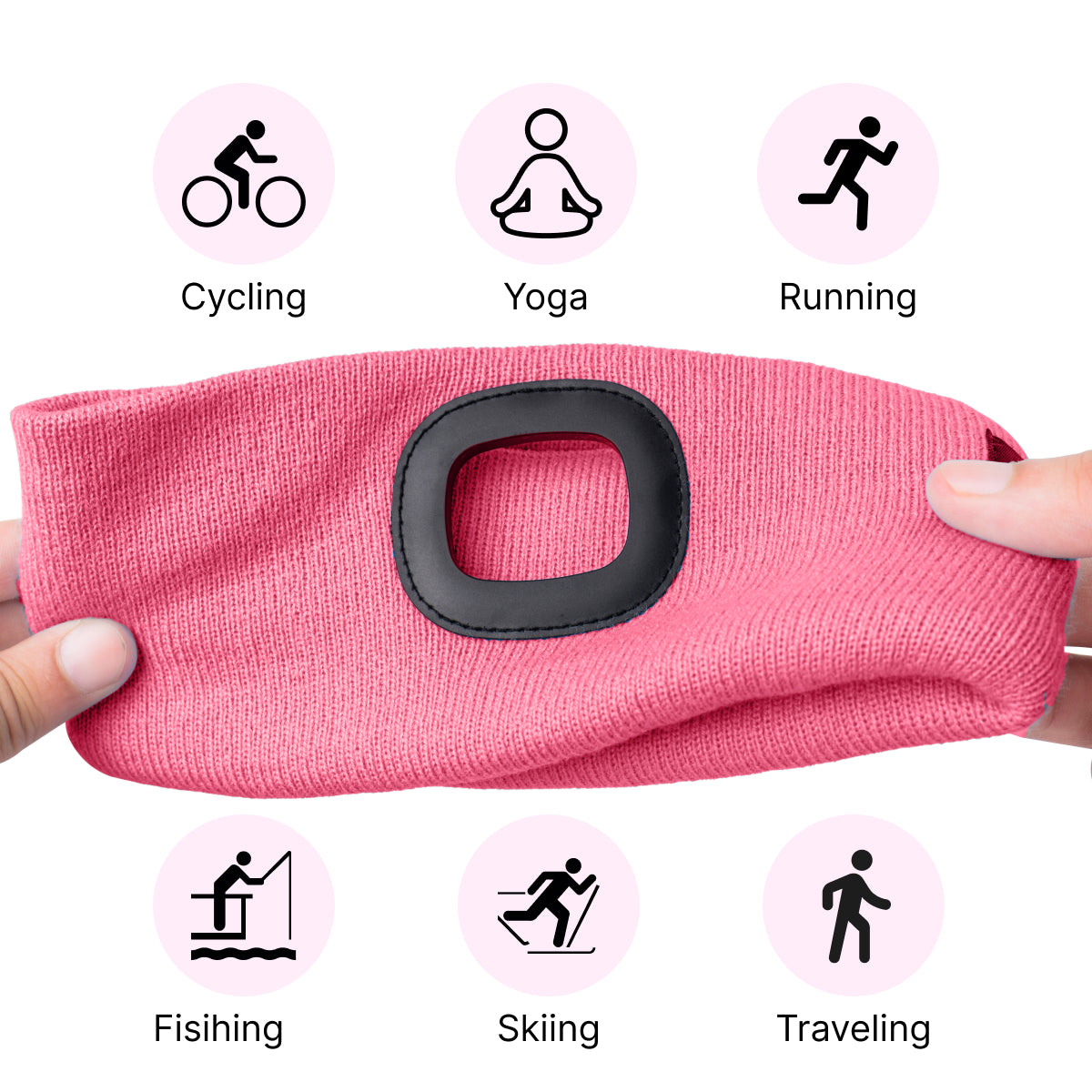 USB Rechargeable LED Head Torch – Super Bright Pink Headlamp