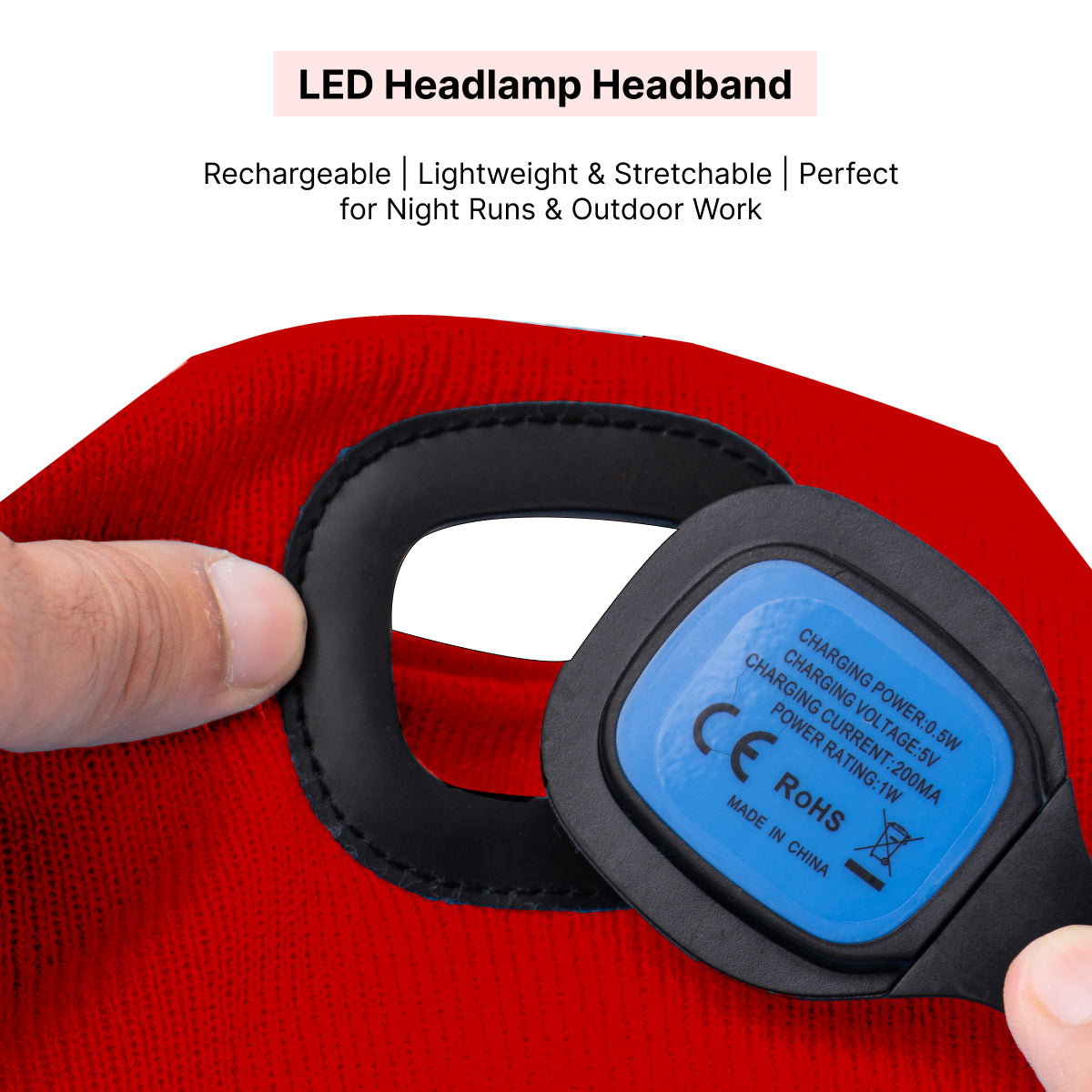 USB Rechargeable LED Head Torch – Super Bright Red Headlamp