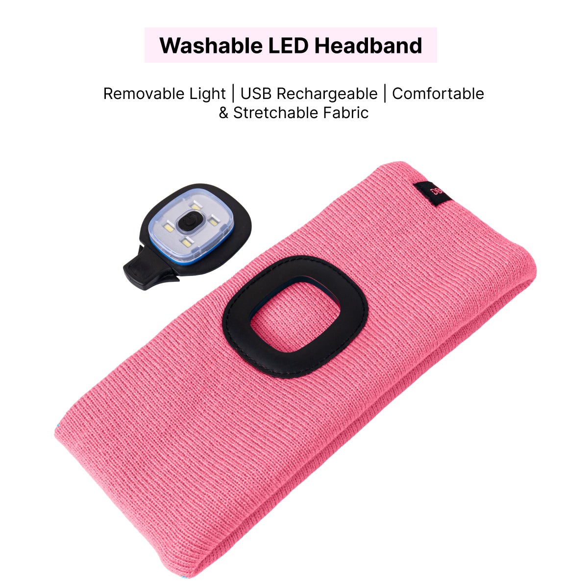USB Rechargeable LED Head Torch – Super Bright Pink Headlamp