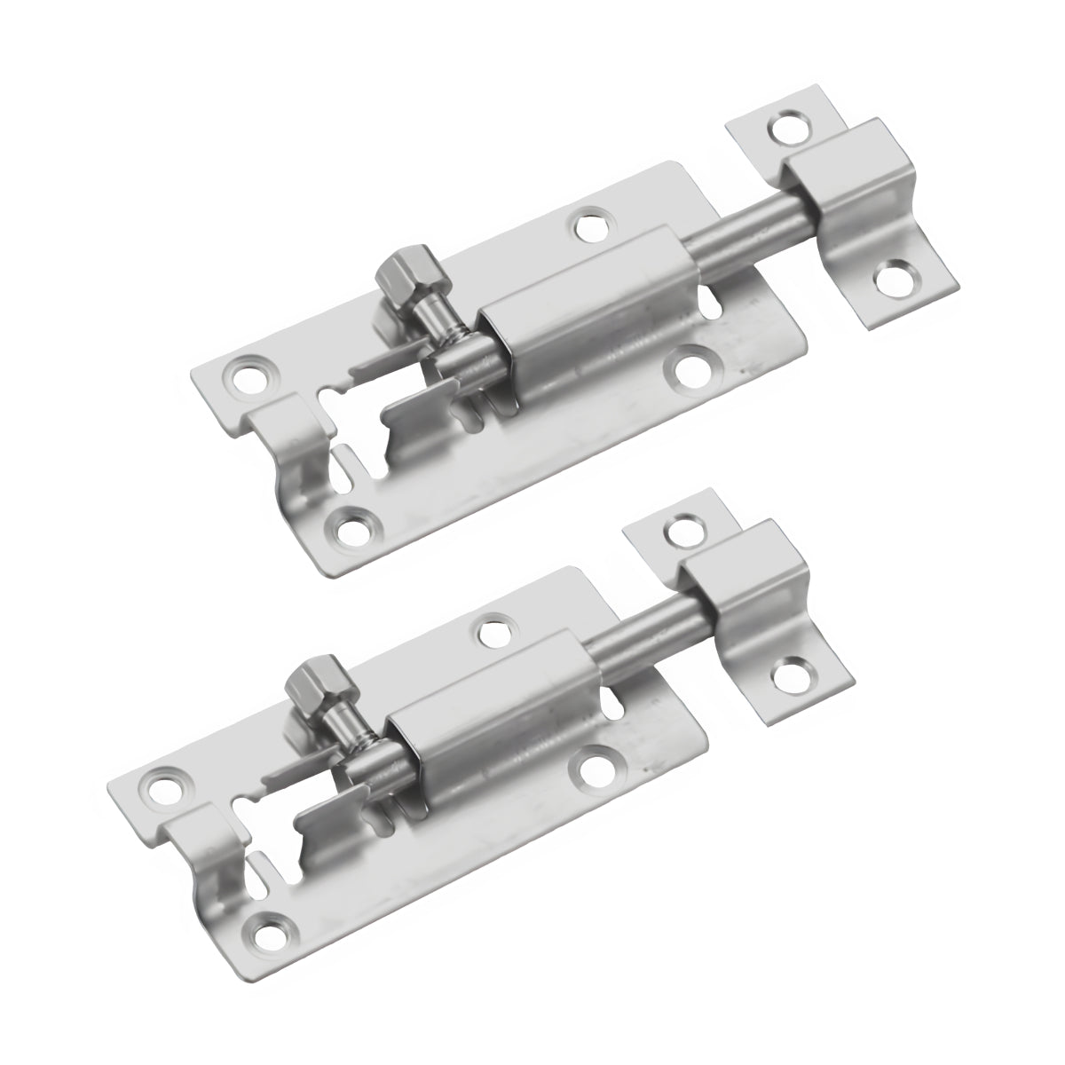 DOMIRA silver barrel slide door bolt heavy duty alloy steel 2 pack 3 inch and 4 inch