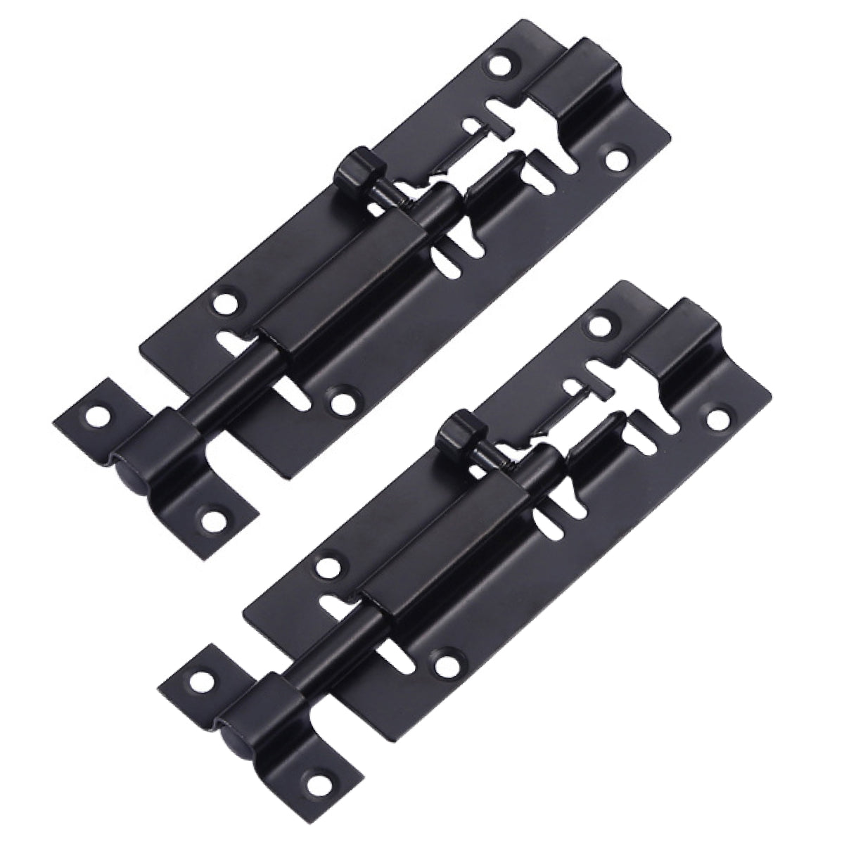 DOMIRA black barrel slide door bolt heavy duty alloy steel 2 pack 3 inch and 4 inch