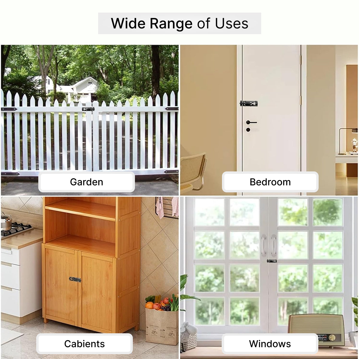 Door Bolts Black Stylish Security Multiple packs in 3-Inch & 4-Inch