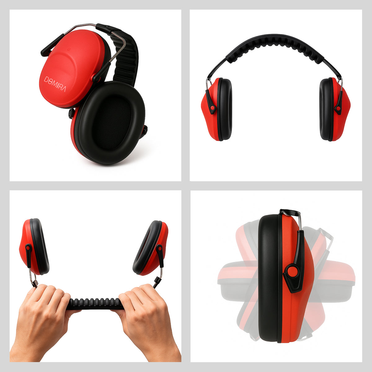 Kids Noise-Cancelling Earmuffs – Adjustable, Comfortable & Soundproof-Red