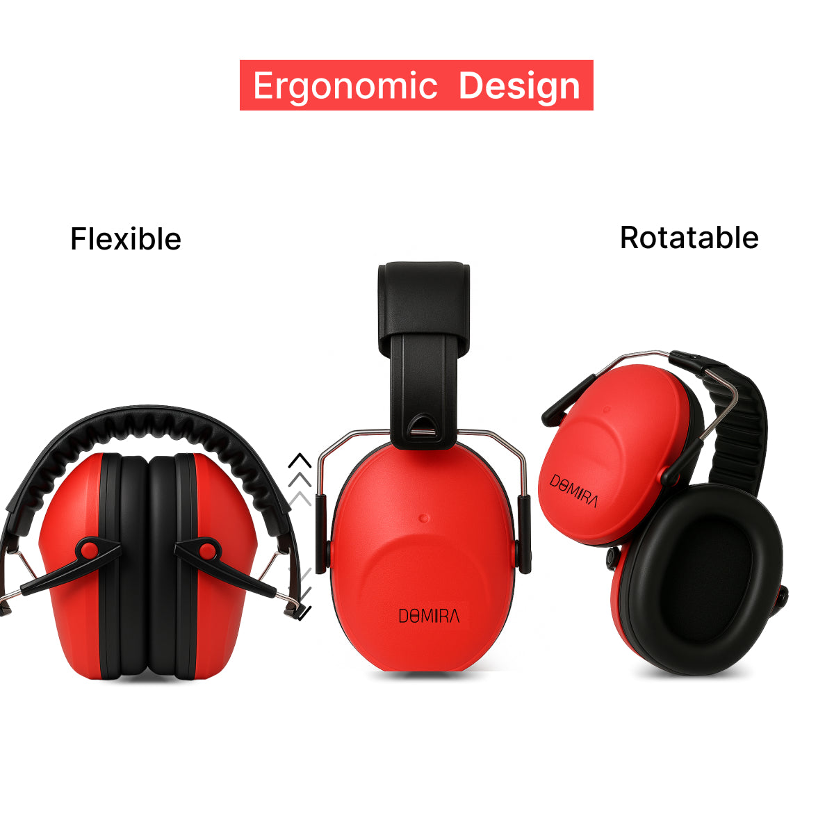 Kids Noise-Cancelling Earmuffs – Adjustable, Comfortable & Soundproof-Red