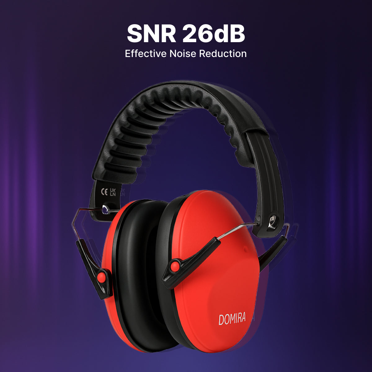 Kids Noise-Cancelling Earmuffs – Adjustable, Comfortable & Soundproof-Red