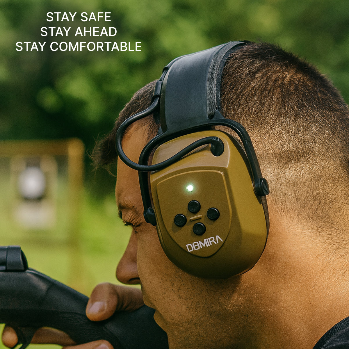 DOMIRA Bluetooth Electronic Earmuffs SNR 32dB – Hearing Protection-Brown