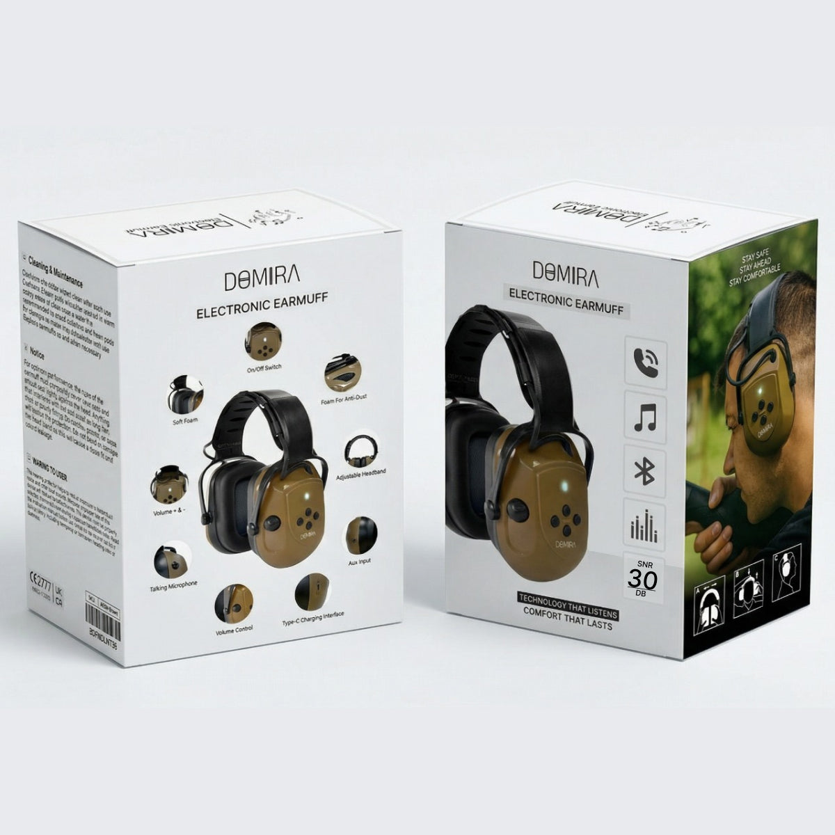 Bluetooth Shooting Ear Muffs SNR 30dB-Brown