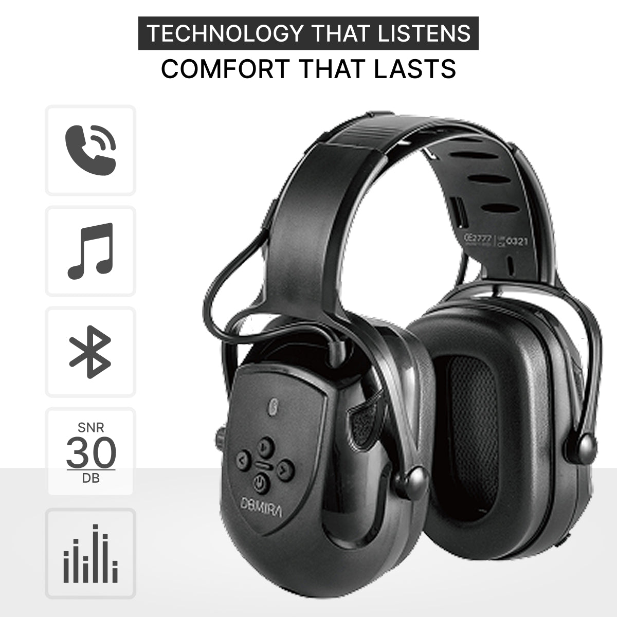 Bluetooth Shooting Ear Muffs SNR 30dB-Black