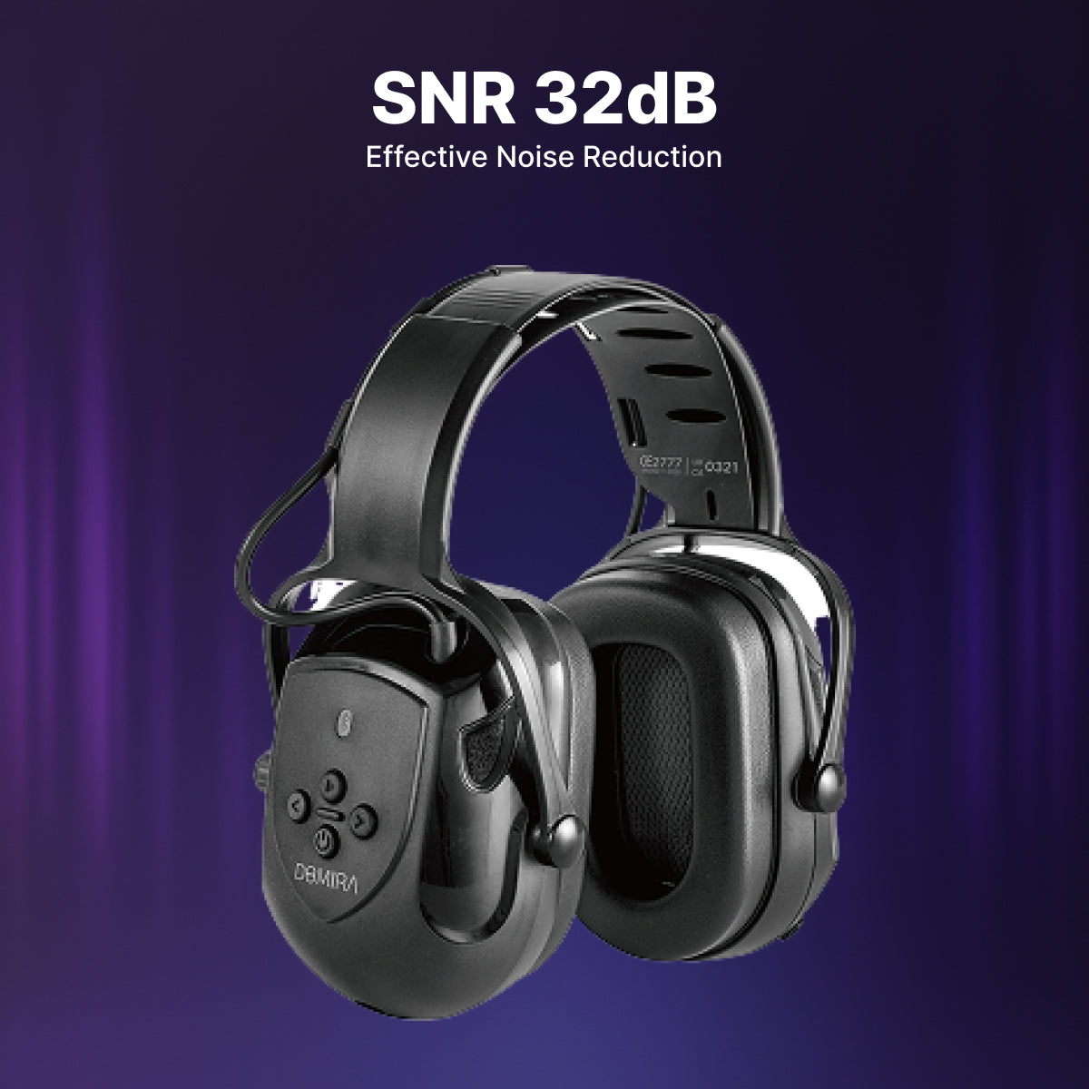 DOMIRA Bluetooth Electronic Earmuffs SNR 32dB – Hearing Protection-Black