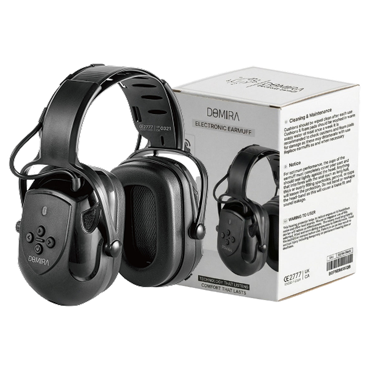 DOMIRA Bluetooth Electronic Earmuffs SNR 32dB – Hearing Protection-Black
