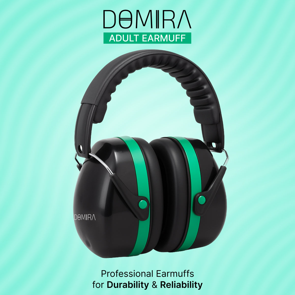 DOMIRA Mini Ear Defenders 35dB – Lightweight Noise Reduction Earmuffs-Green Black