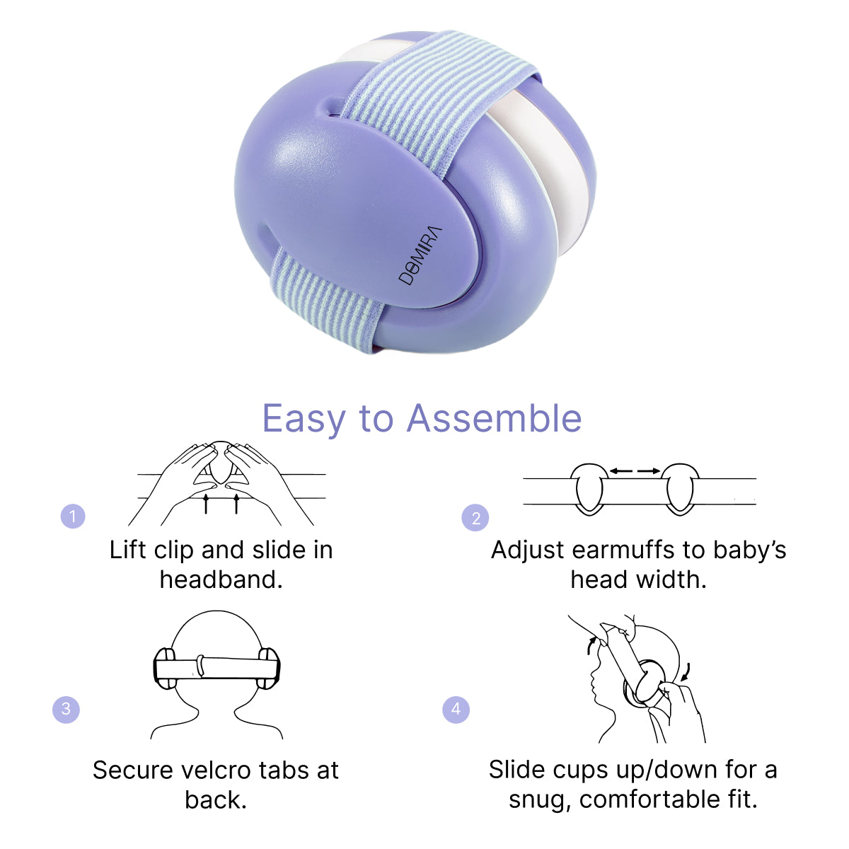 DOMIRA Baby Earmuffs – Hearing Protection for Infants-Blue