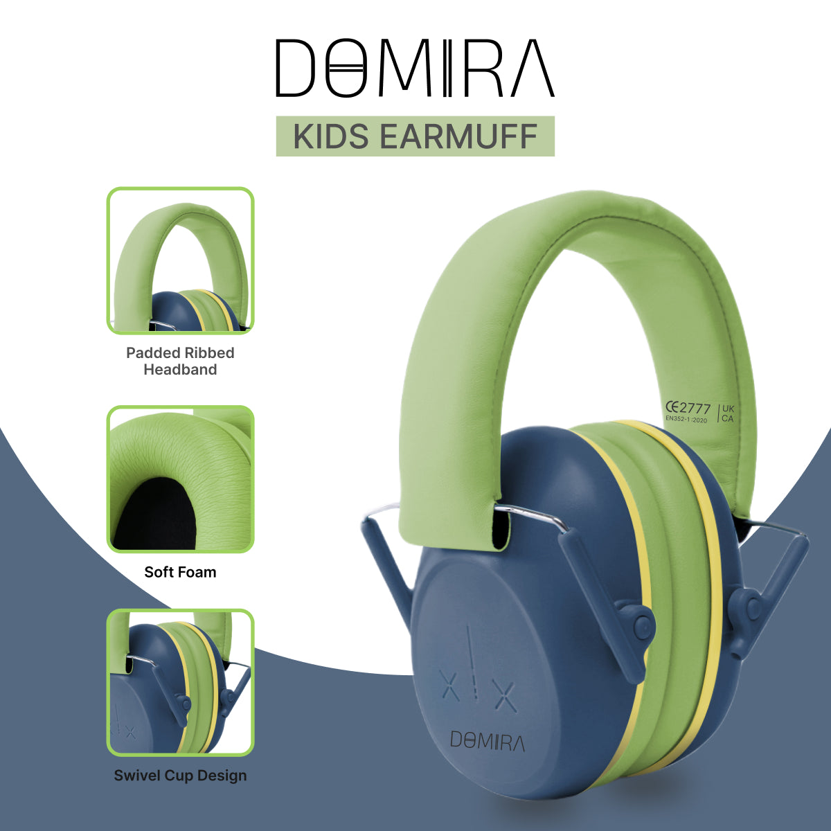 DOMIRA Kids Ear Defenders – Noise Cancelling Hearing Protection-Blue Green