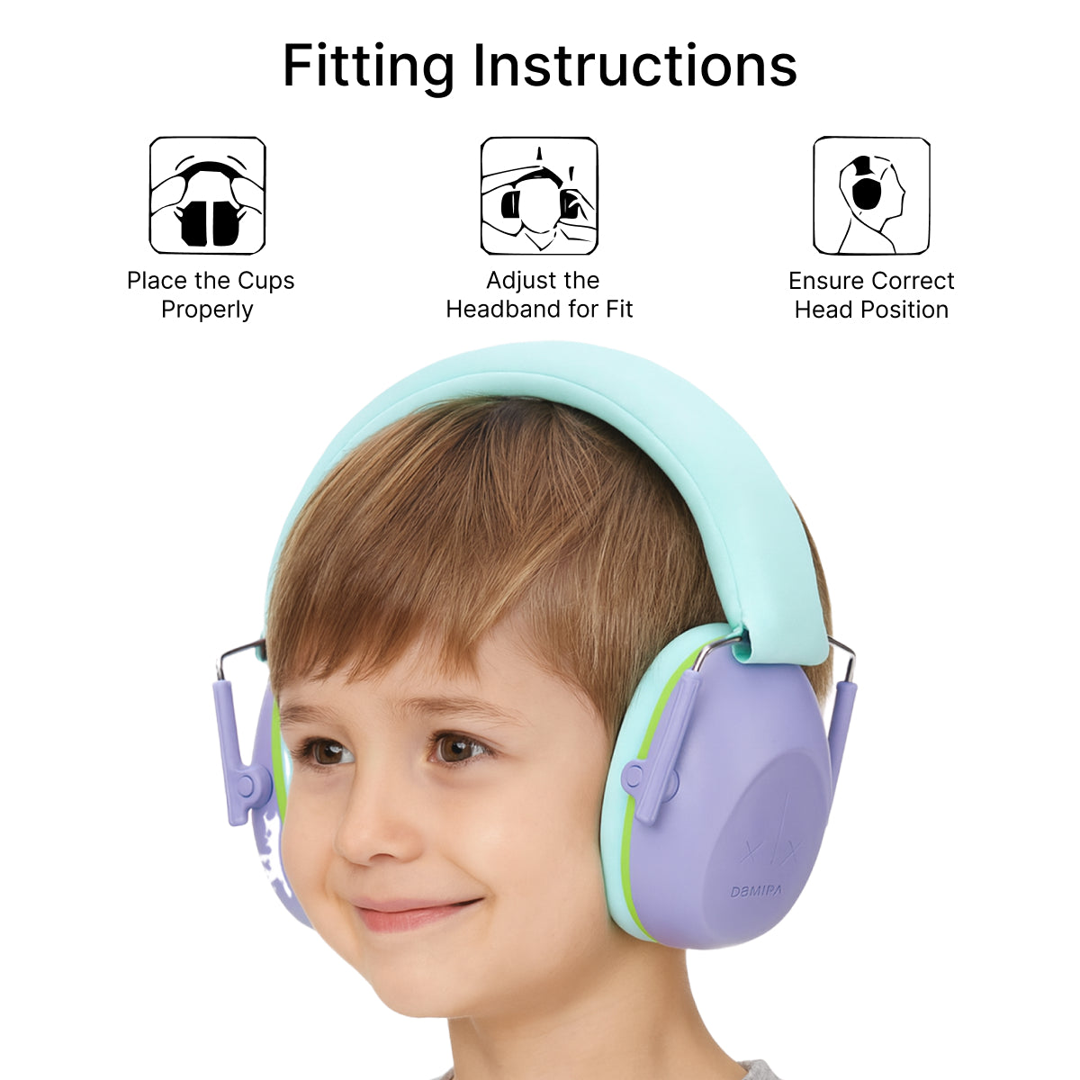 DOMIRA Kids Ear Defenders – Noise Cancelling Hearing Protection-Violet Blue