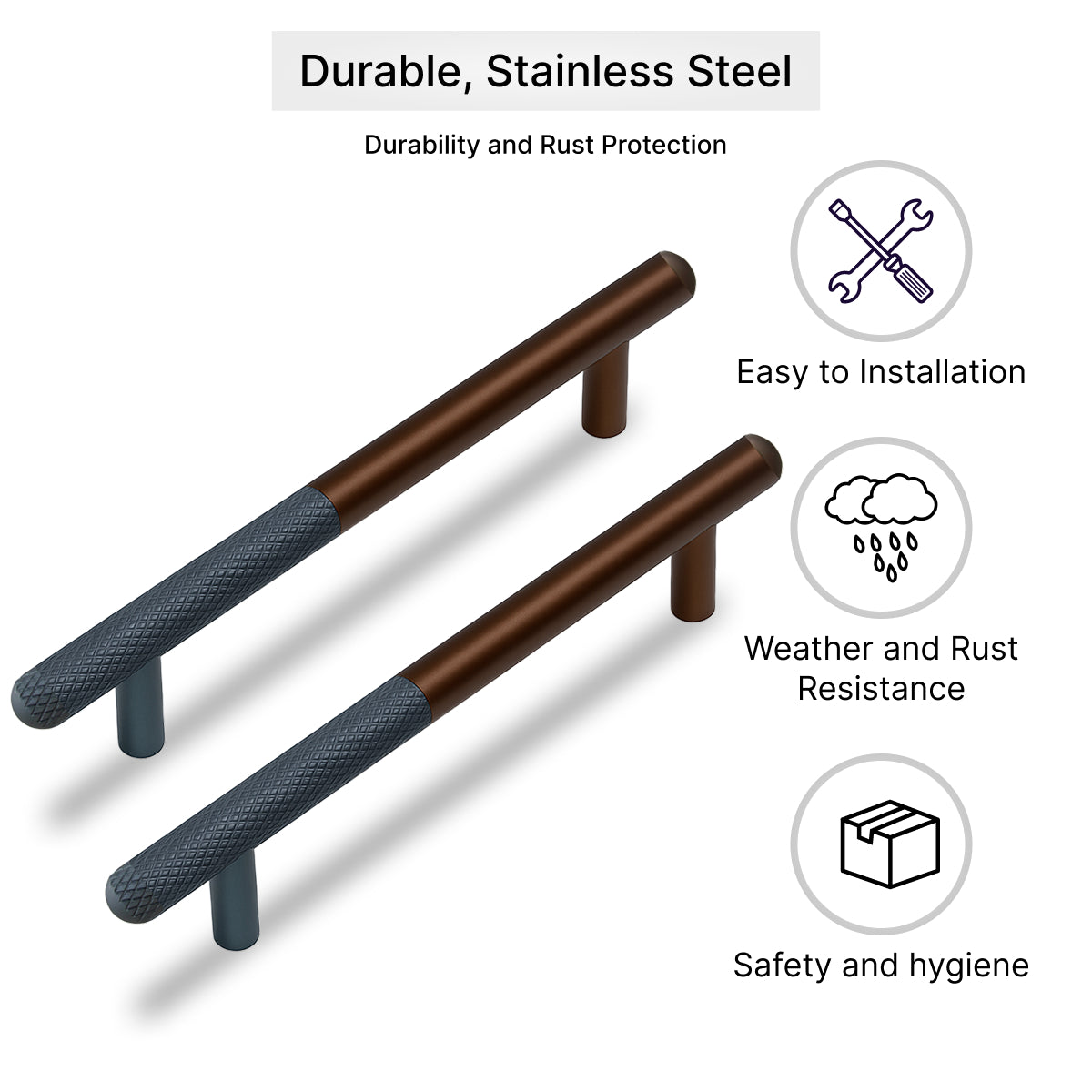 Two-Tone Aluminum Alloy Handle – Versatile Wardrobe & Kitchen Drawer Pull