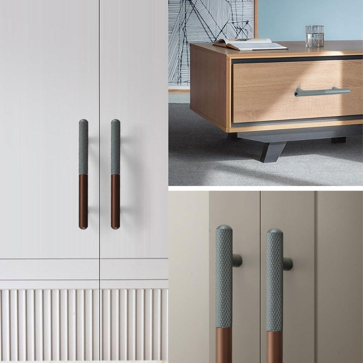 Two-Tone Aluminum Alloy Handle – Versatile Wardrobe & Kitchen Drawer Pull