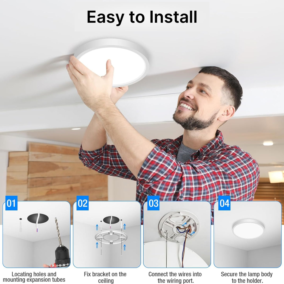 Smart Round LED Ceiling Light 22W – Modern Minimalist White Design (With / Without Remote)