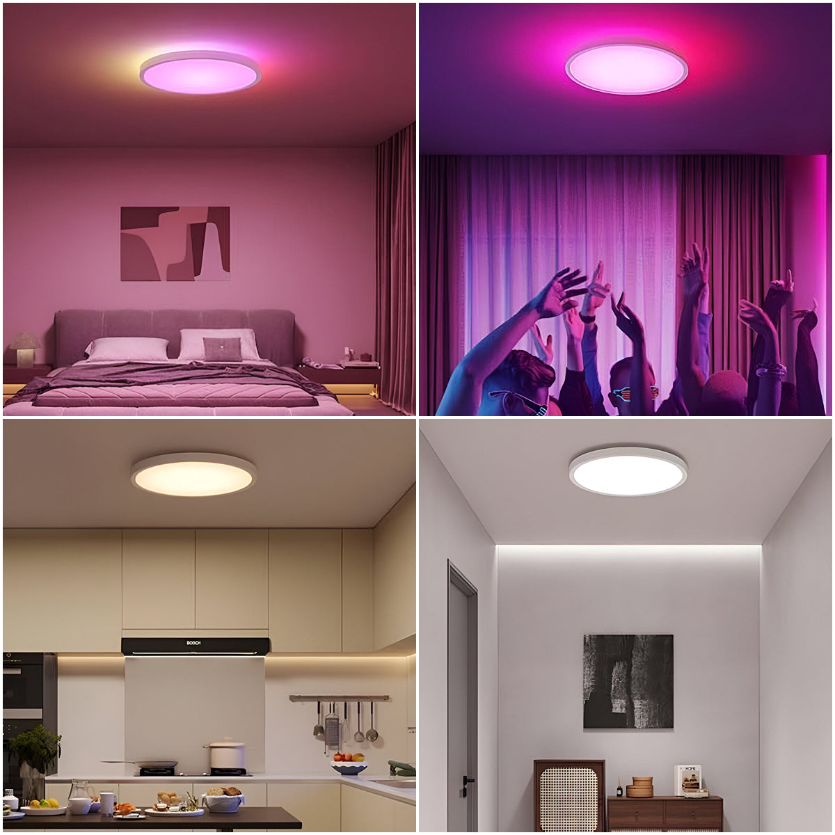 Smart Round LED Ceiling Light 22W – Modern Minimalist White Design (With / Without Remote)